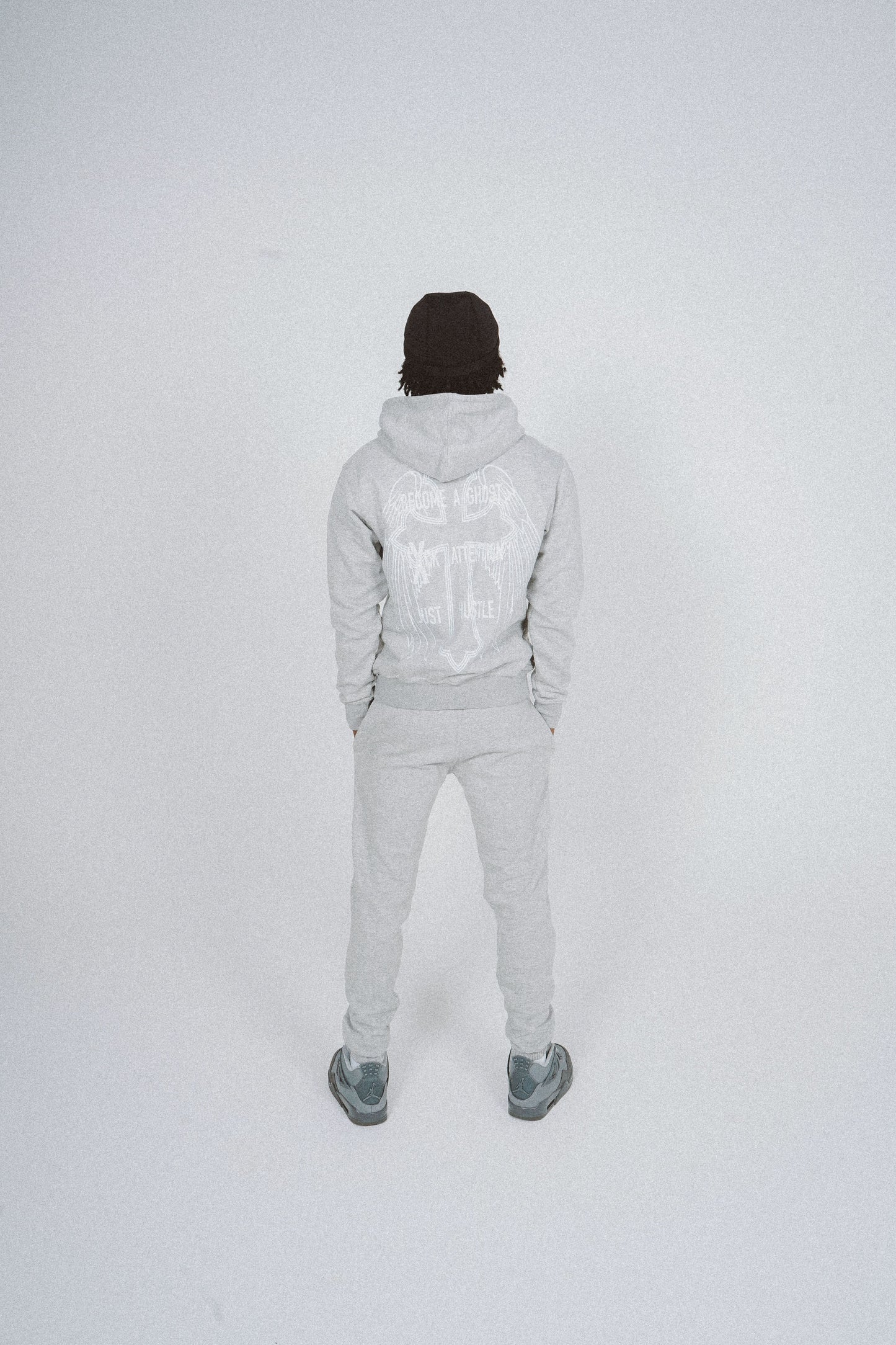 001 GREY HUSTLEANGELS JOGGER BOTTOM