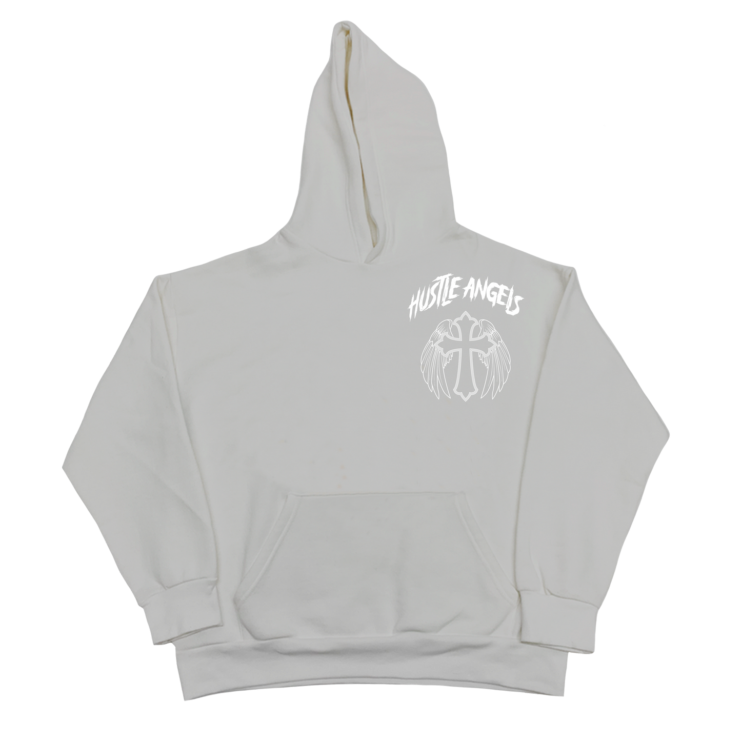 PRE ORDER - 001 GREY HUSTLEANGELS PULLOVER HOODIE