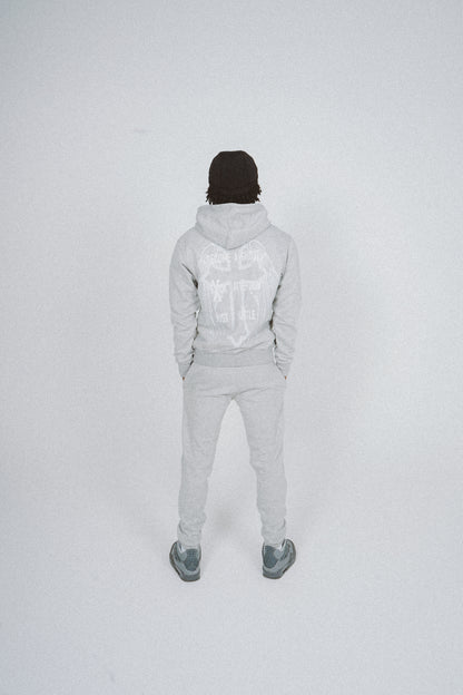 PRE ORDER - 001 GREY HUSTLEANGELS PULLOVER HOODIE