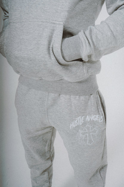 001 GREY HUSTLEANGELS JOGGER BOTTOM